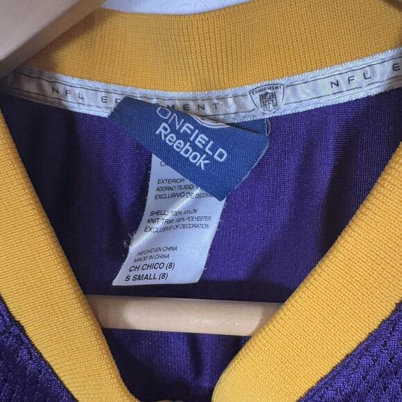 Minnesota Vikings Brett Favre‎ #4 Reebok Purple Football Jersey Size Small Youth - Picture 3 of 6